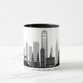 NEW YORK Manhatten USA City Skyline Silhouette Mok (Midden)