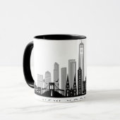 NEW YORK Manhatten USA City Skyline Silhouette Mok (Voorkant links)