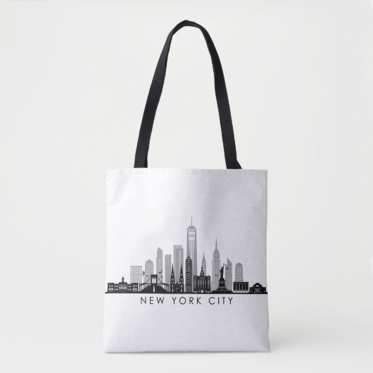 NEW YORK Manhatten USA City Skyline Silhouette Tote Bag (Voorkant)
