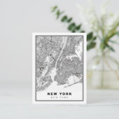 New York Map Briefkaart (Staand voorkant)