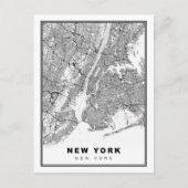 New York Map Briefkaart (Voorkant)