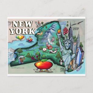 New York Map Briefkaart
