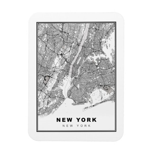 New York Map Magneet (Verticaal)
