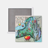 New York Map Magneet (Voorkant / Achterkant)