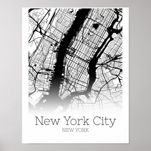 New York Map - New York City NYC - Map Poster (Voorkant)