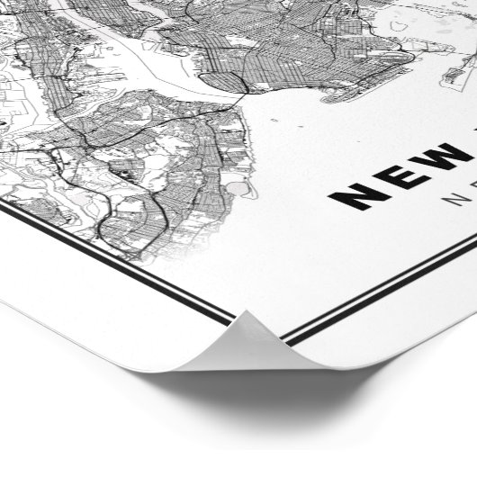 New York Map Poster (Hoek)