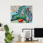 New York Map PRINT (Thuiskantoor)