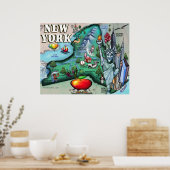 New York Map PRINT (Keuken)