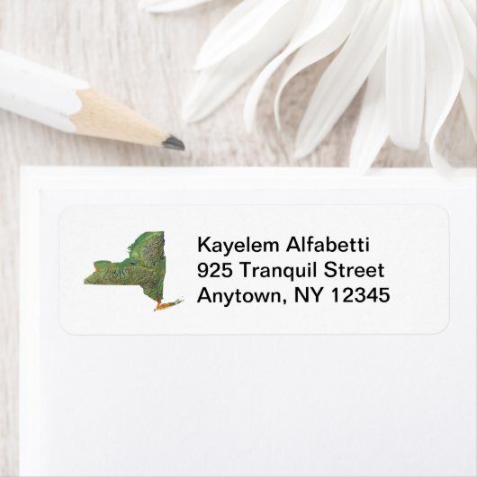 New York Map Retour Adres Label (Insitu)