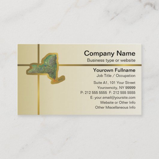 New York Map Visitekaartje (Voorkant)