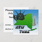 New York Map, Vrijheidsbeeld, Monument Kaart (Voorkant / Achterkant)