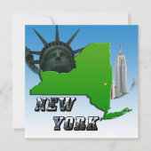 New York Map, Vrijheidsbeeld, Monument Kaart (Voorkant)