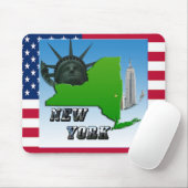 New York Map, Vrijheidsbeeld, Monument Muismat (Met muis)