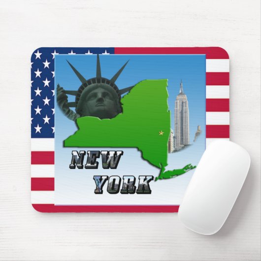 New York Map, Vrijheidsbeeld, Monument Muismat (Met muis)