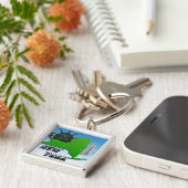 New York Map, Vrijheidsbeeld, Monument Sleutelhanger (Zijkant)