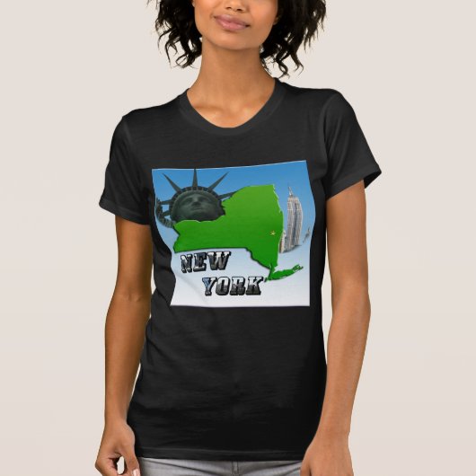 New York Map, Vrijheidsbeeld, Monument T-shirt (Voorkant)