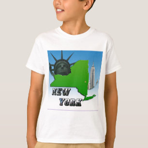 New York Map, Vrijheidsbeeld, Monument T-shirt