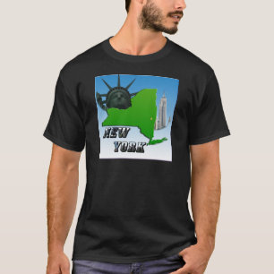New York Map, Vrijheidsbeeld, Monument T-shirt