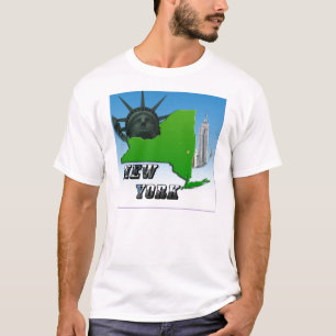 New York Map, Vrijheidsbeeld, Monument T-shirt