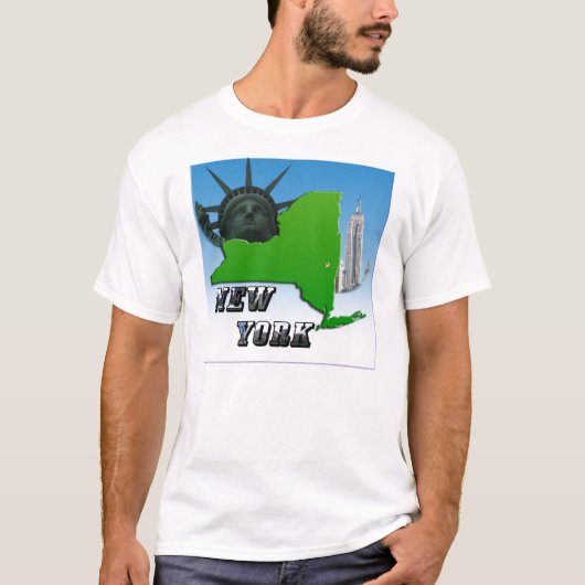 New York Map, Vrijheidsbeeld, Monument T-shirt (Voorkant)