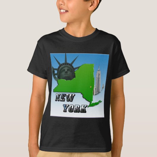 New York Map, Vrijheidsbeeld, Monument T-shirt (Voorkant)