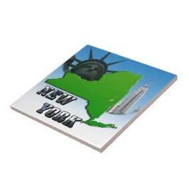 New York Map, Vrijheidsbeeld, Monument Tegeltje