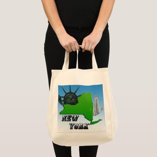 New York Map, Vrijheidsbeeld, Monument Tote Bag (Voorkant (product))