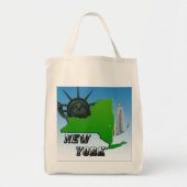 New York Map, Vrijheidsbeeld, Monument Tote Bag (Voorkant)