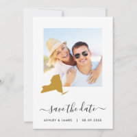 New York Map Wedding Save the Date Kaart