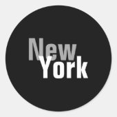 New York Mens Basic Dark _1  Ronde Sticker (Voorkant)