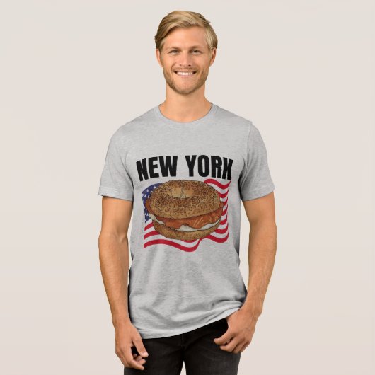 New York Men's Bella+Canvas Tri-Blend Shirt (Voorkant volledig)