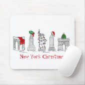 New York Merry Kerstmis NYC Holiday Landmarks Muismat (Met muis)