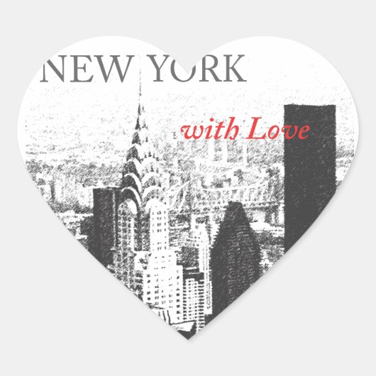 New York met liefde Hart Sticker (Voorkant)