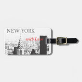 New York met Love Bagagelabel (Voorkant horizontaal)