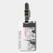 New York met Love Bagagelabel (Voorkant verticaal)