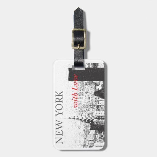 New York met Love Bagagelabel (Voorkant verticaal)