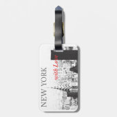 New York met Love Bagagelabel (Achterkant verticaal)