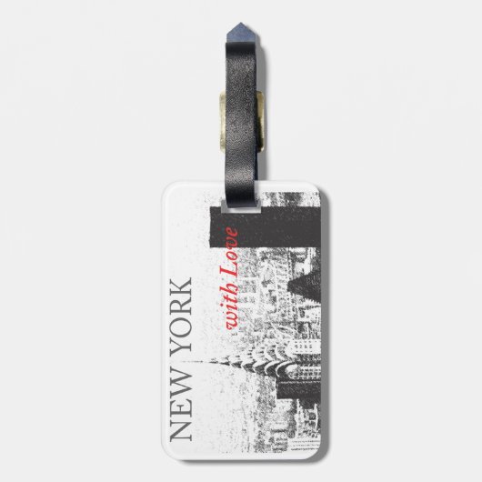 New York met Love Bagagelabel (Achterkant verticaal)