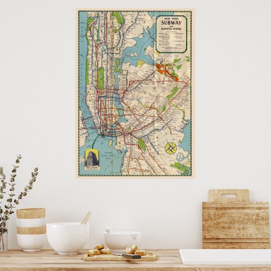  New York-metrokaartenposter Poster (Keuken)