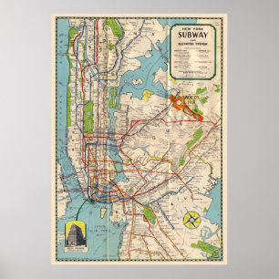 New York-metrokaartenposter Poster
