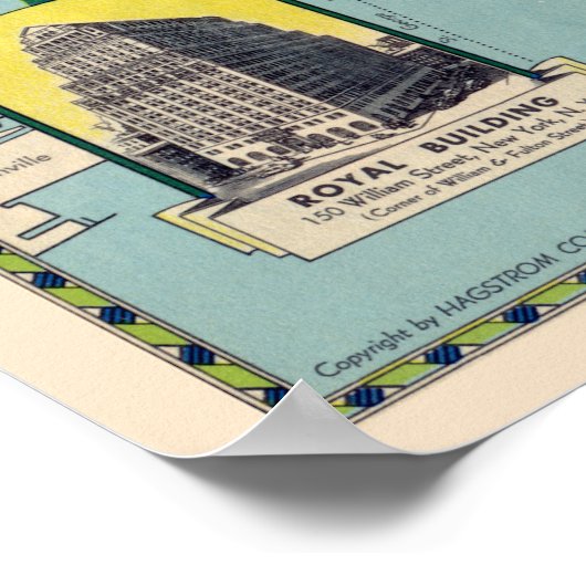  New York-metrokaartenposter Poster (Hoek)