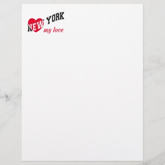 New York, mijn liefde Briefhoofd (Voorkant)