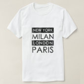 New York Milan London Paris T-shirt (Design voorkant)