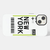 New York Mini Boarding Pass iPhone Hoesje (Achterkant horizontaal)
