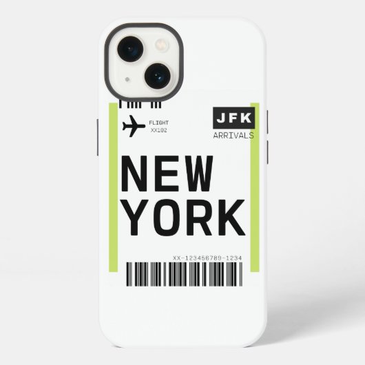 New York Mini Boarding Pass iPhone Hoesje (Achterkant)