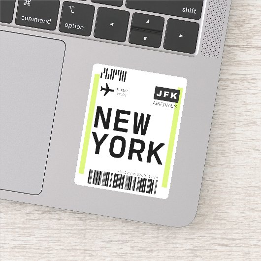 New York Mini Boarding Pass Sticker (Detail)