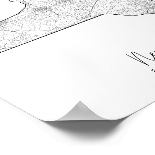 New York Minimal Street Map Poster (Hoek)