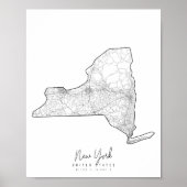New York Minimal Street Map Poster (Voorkant)