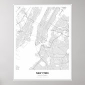New York Minimalist Map Poster (Voorkant)