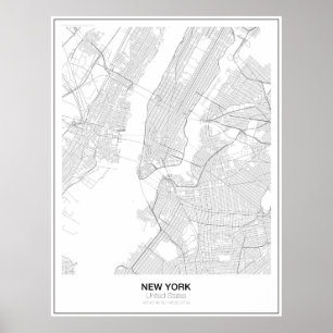 New York Minimalist Map Poster